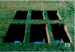 Tanya Preminger. Window into Another World. 1989. Soil, grass, mirror. 90 x 500 x 300 cm.