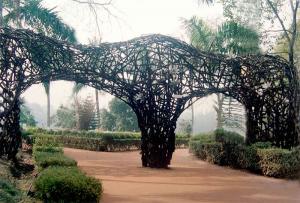 Ashish Ghosh. Gateway of Heaven, 2005 Wood & nail. 4 x 8 x 0.8 m. Bardhaman, west Bengal, India. www.sculptorashishghosh.in