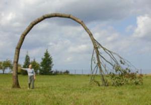 "Reminiscence".2001. Wood. 500x700x150 cm. Sagadi, Estonia