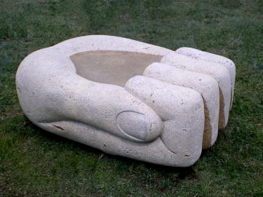 "Bowl", Turkey 2008. Travertine 60 X 140 X 110 cm.