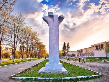 "Formula of Development", Russia 2018. Marble 400 X 160 X 100 cm.