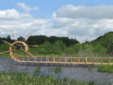 "Back Flip Bridge, France 2009. Wood, 550 x 1850 x 80 cm. 