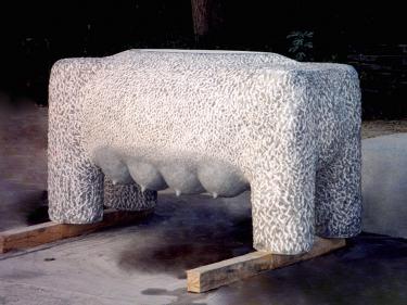 “MATER NOSTRA” 1998 marble, 100 x 200 x 100 cm, Anatalia, Turkey.