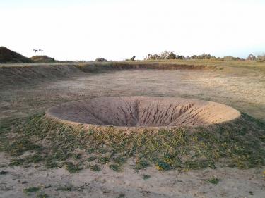 "Crater", Israel 2013. Earth, 160 x 2200 x 2200 cm. 