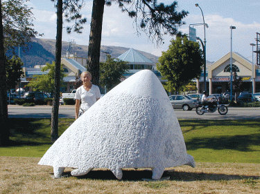 "The Mountain is Coming To Muhamed." Canada 2002. Marble  160 X 250 X 110 cm.